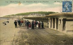 Banos y tableros de Deauville de la POSTAL de la VENDIMIA nuevos