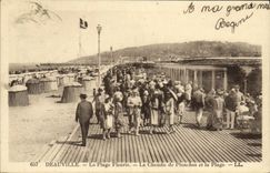 CPA Deauville La Plage Fleurie Le Chemin de Planches et la Plage