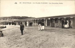 POSTAL Deauville de la VENDIMIA los nuevos banos florecidos de la playa