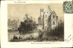 VINTAGE POSTCARD Manor D Argouges Apple brandy