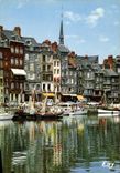 MODERN CARD Honfleur the Old Basin the quay Sainte picturesque Catherine and her Frontages