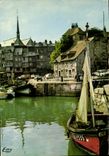 MODERN CARD Honfleur the Old Basin and Lieutenancy Boat