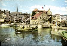 MODERN CARD Honfleur the Old Basin of Lieutenancy Boats