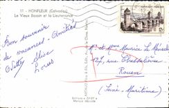 MODERN CARD Honfleur the Old Basin and Lieutenancy Boats