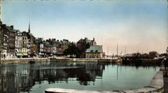 MODERN CARD Honfleur the Basin in Full water