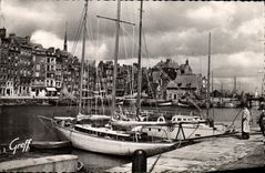 MODERN CARD Honfleur the Old Basin Lieutenancy the qual Sainte Catherine Bateau