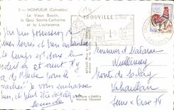 MODERN CARD Honfleur the Old Basin the Quay Sainte Catherine and Lieutenancy Boat