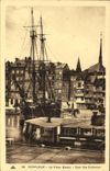 VINTAGE POSTCARD Honfleur the Old Basin Quay co  Catherine Sailing Bateau
