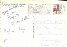 POSTAL MODERNA barcos pesqueros de Honfleur al puerto