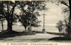 Alrededores de la POSTAL de la VENDIMIA de Honfleur la cruz de Notre Dame de Grace