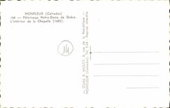 POSTAL MODERNA peregrinaje de Honfleur a senora Of Grace Interior de la nota de la camara acorazada