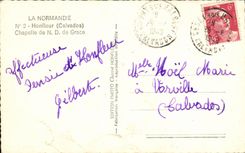 POSTAL MODERNA camara acorazada del peregrinaje de Honfleur del ND de la tolerancia