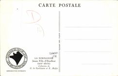 Folklore del traje de la chica joven de Honfleur de la POSTAL de la VENDIMIA