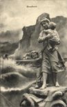 CPA Honfleur L epave Femme Enfants
