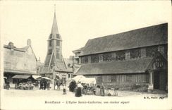 POSTAL Honfleur L iglesia Catherine santa de la VENDIMIA su Campana torre separada