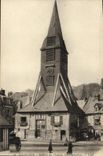 Campanario de una iglesia de Honfleur de la POSTAL de la VENDIMIA de L iglesia Saint Catherine
