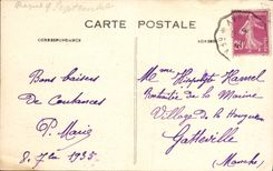 Puerta de Honfleur de la POSTAL de la VENDIMIA nueva de L iglesia Saint Catherine