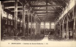 POSTAL Honfleur interior de la VENDIMIA Saint de Catherine