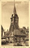Campanario de una iglesia de Honfleur de la POSTAL de la VENDIMIA de L de la iglesia automovil de Catherine Sainte