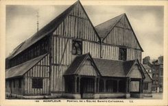 CPA Honfleur Portail De L Eglise Sainte Catherine