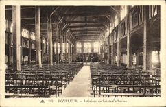 CPA Honfleur Interieur De L Eglise Sainte Catherine