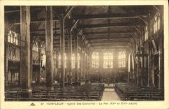 CPA Honfleur Interieur De L Eglise Sainte Catherine