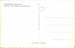 POSTAL MODERNA Honfleur interior de L iglesia Sainte Catherine