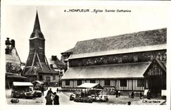 POSTAL MODERNA iglesia Sainte Catherine Marche de Honfleur