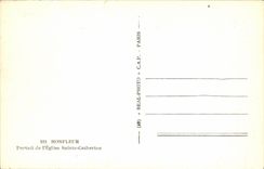 POSTAL MODERNA puerta de Honfleur de la iglesia Sainte Catherine