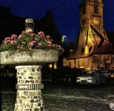 POSTAL MODERNA de Honfleur de la iglesia illuminee de Catherine Sainte