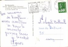 POSTAL MODERNA Honfleur la iglesia Sainte Catherine de la Campana torre que considera D una calle vieja