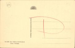 Museo de Honfleur de la POSTAL de la VENDIMIA del viejo hombre en L artesano