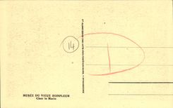 Museo de Honfleur de la POSTAL de la VENDIMIA del viejo hombre en el marinero