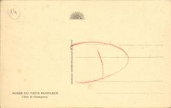 Museo de Honfleur de la POSTAL de la VENDIMIA del viejo hombre en el hombre de la clase media