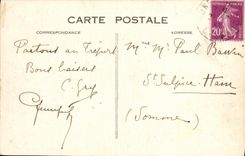 Museo de Honfleur de la POSTAL de la VENDIMIA del viejo hombre en L iglesia Etienne Saint