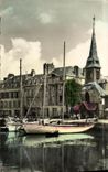 POSTAL MODERNA barco de navegacion de St  Etienne de la iglesia de Honfleur