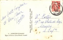 POSTAL MODERNA barco de navegacion de St  Etienne de la iglesia de Honfleur
