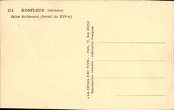 POSTAL Honfleur L St Leonard de la VENDIMIA de la iglesia