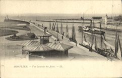 Opinion de los embarcaderos de Honfleur de la POSTAL de la VENDIMIA del barco de los embarcaderos