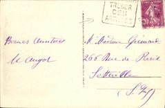 Sello de Daguin de la lugartenencia de Honfleur de la POSTAL de la VENDIMIA