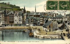 Lugartenencia y el Quay co de Honfleur de la POSTAL de la VENDIMIA  Catherine