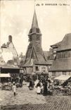 Mercado de Honfleur de la POSTAL de la VENDIMIA