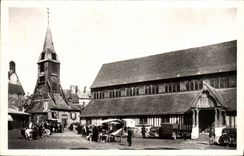 POSTAL MODERNA Honfleur L iglesia Sainte Catherine y mercado
