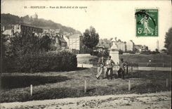 POSTAL Honfleur de la VENDIMIA visto del montaje de Joll y de los ninos del jardin público
