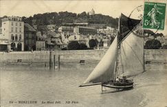 POSTAL Honfleur de la VENDIMIA el barco bonito del montaje del pecado