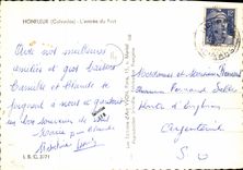 POSTAL MODERNA Honfleur L entro del barco portuario