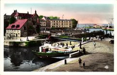 Opinion de Honfleur de la POSTAL de la VENDIMIA del puerto