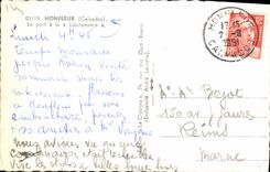 POSTAL MODERNA Honfleur el puerto con los barcos de la lugartenencia