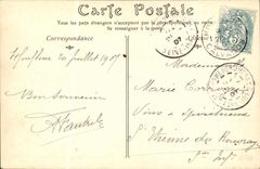 POSTAL Honfleur L de la VENDIMIA entrado del puerto a la hora del barco de la marea