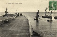 POSTAL Honfleur L de la VENDIMIA entrado de los barcos portuarios